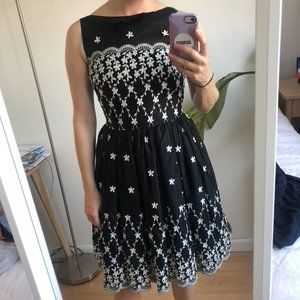 RED Valentino Black Cocktail Dress with floral detail